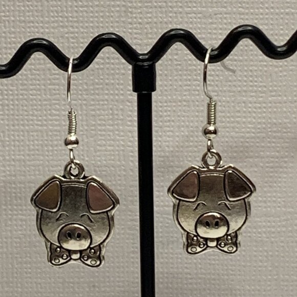 Pig Earring, Gift Idea, Silly Animal Earring, Pig Jewelry, Hog, Cute Earring - Picture 5 of 7